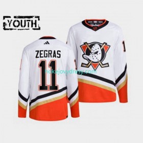 Dětské Hokejový Dres Anaheim Ducks Trevor Zegras 11 Adidas 2022-2023 Reverse Retro Bílý Authentic